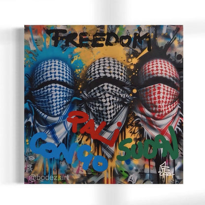 Free Congo. Free Palestine, Free Sudan | Graffiti Canvas Print