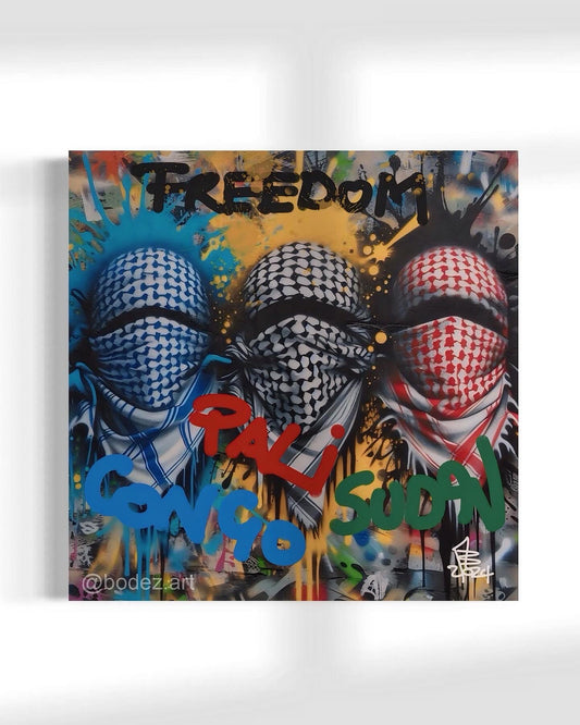 Free Congo. Free Palestine, Free Sudan | Graffiti Canvas Print
