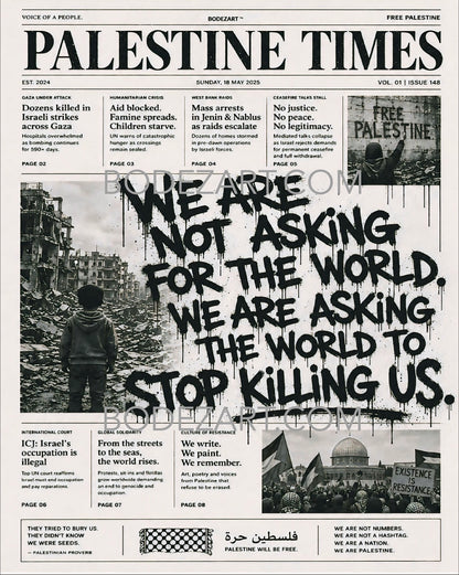 Palestine Times | Wall Art Canvas Print