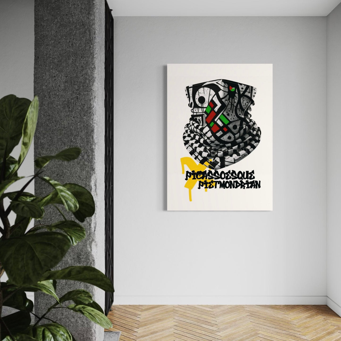 Picassoesque X Piet Mondrian Keffiyeh | Abstract Canvas Print