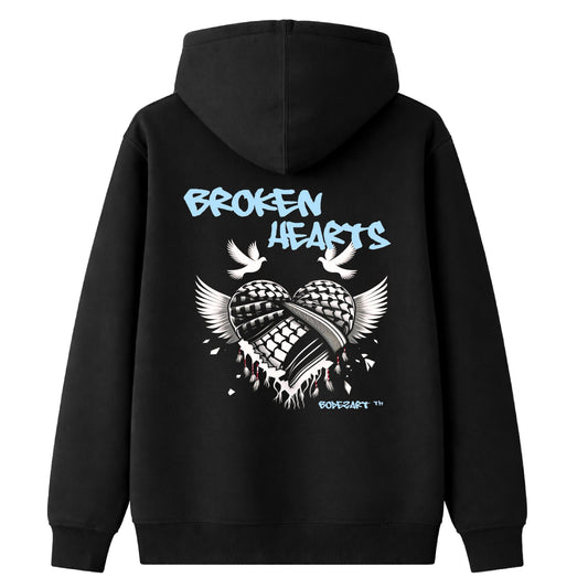 Broken Hearts - Palestine Full Zipped Hoodie