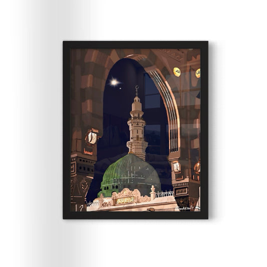 Al-Madīnah | Night - Framed Art Print