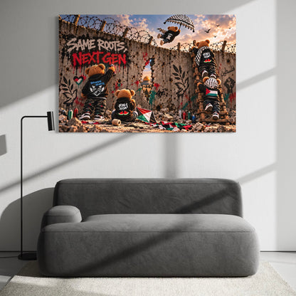 Same Roots - Next Gen | Palestine Graffiti Canvas Print