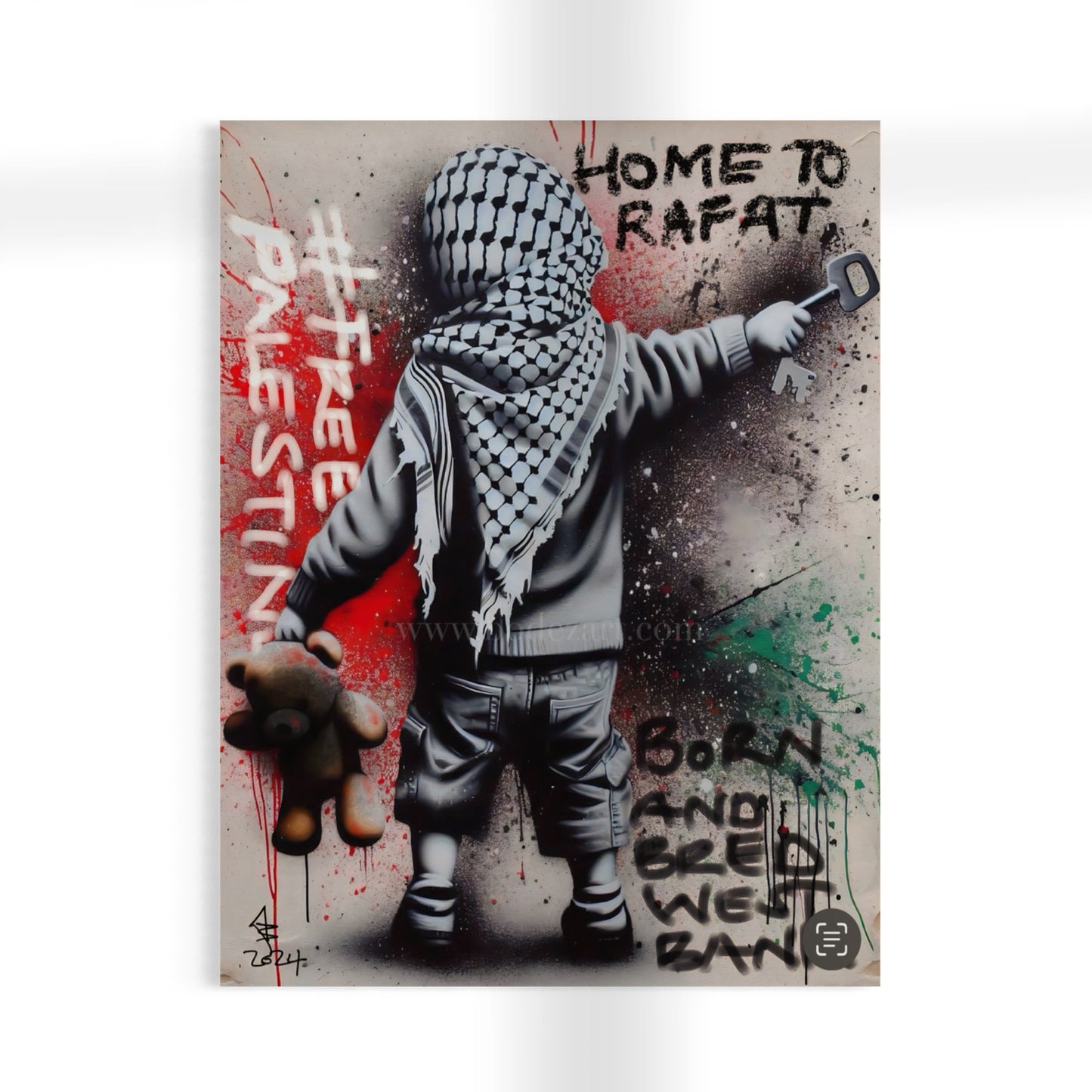 Home To Rafat - Palestine Graffiti Wall Art | Poster Print