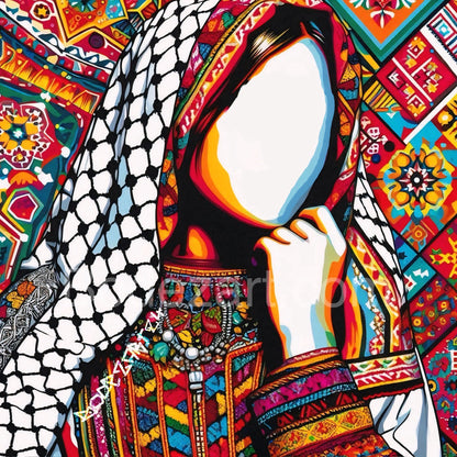 The Tatreez Abstract | Palestine Canvas Art