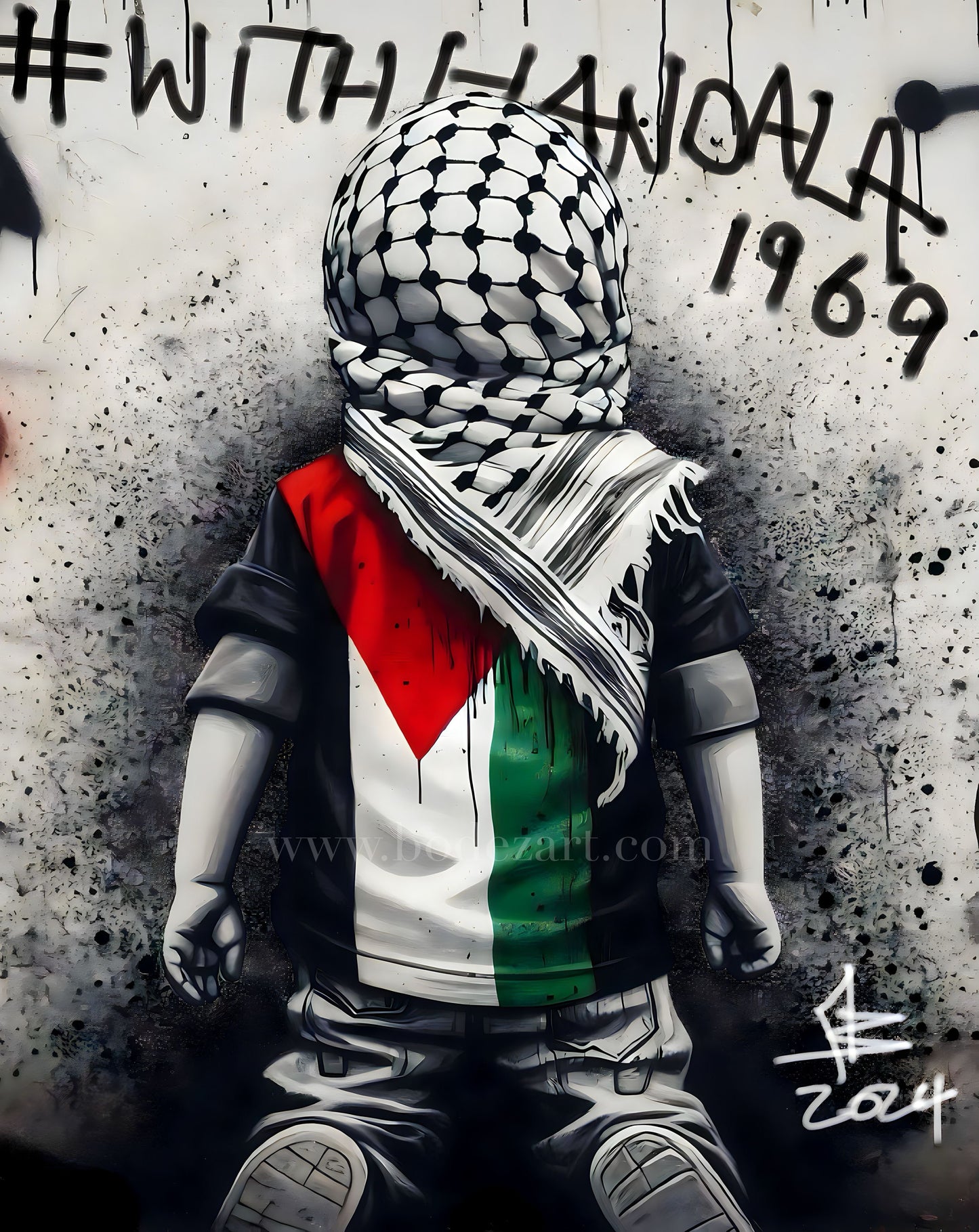 Handala 2024 Palestine - Graffiti Framed Art Print