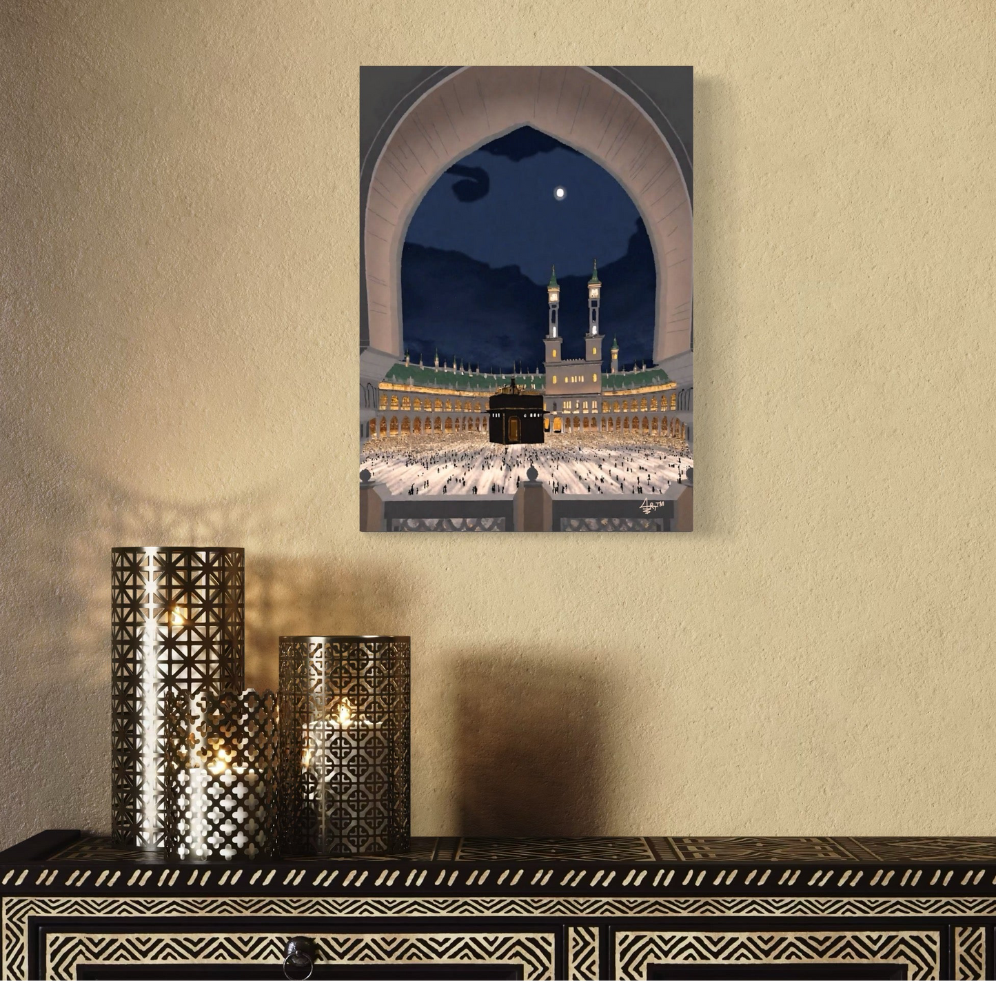Kaaba With A View - Islamic Wall Art Canvas Print
