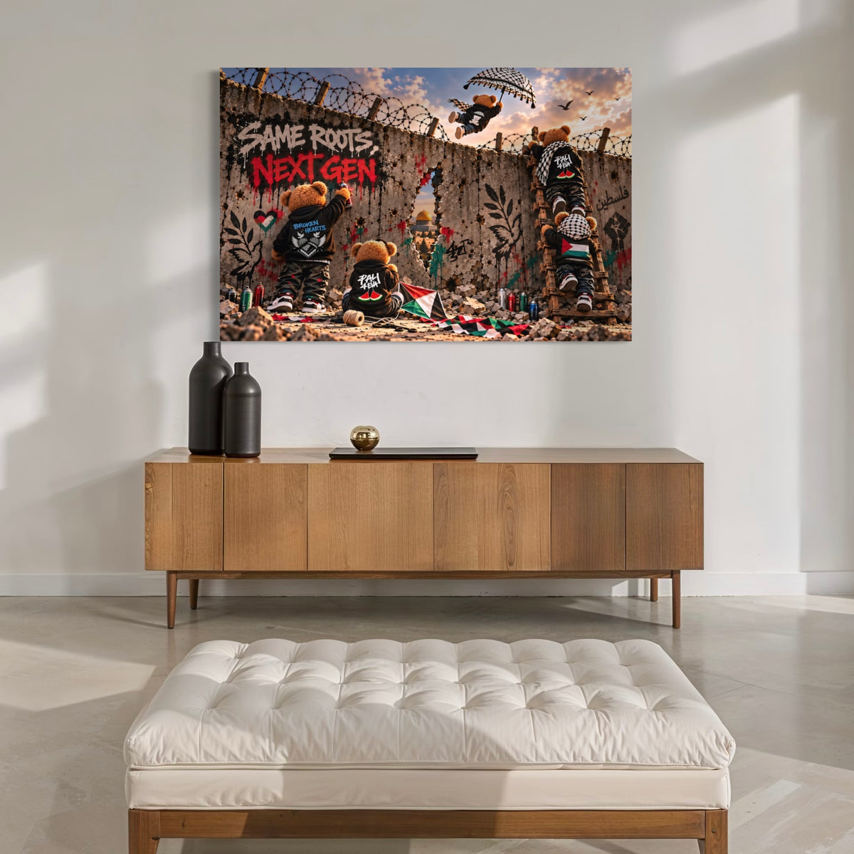 Same Roots - Next Gen | Palestine Graffiti Canvas Print