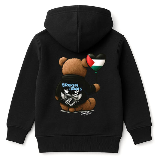 Broken Hearts Bear | Palestine Kids Hoodie
