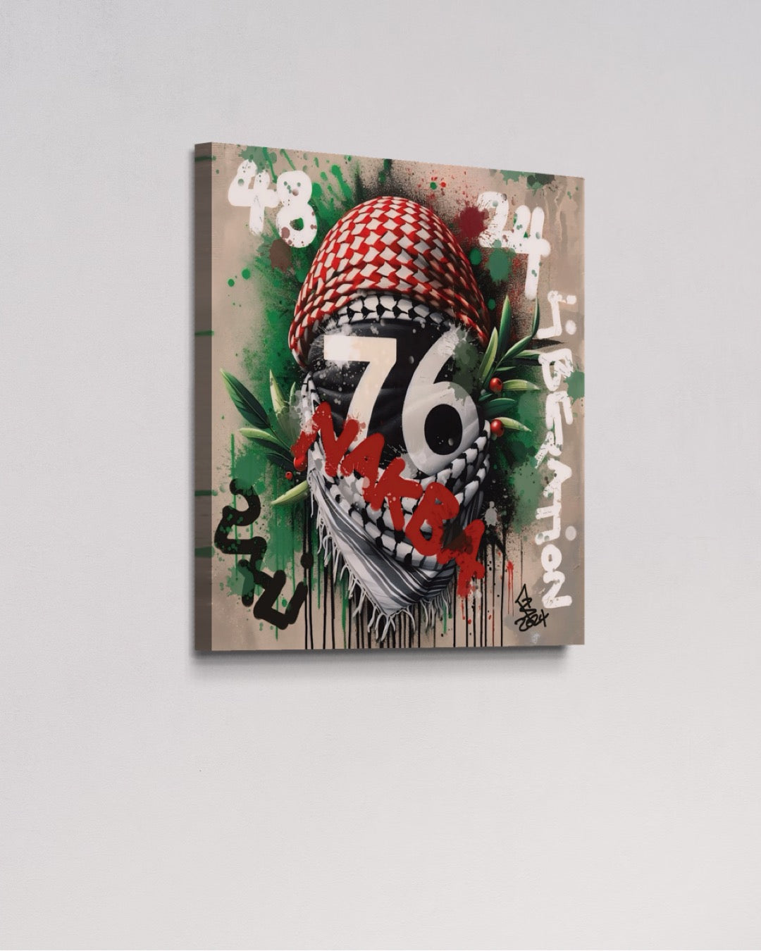 Nakba 76 | Palestine Graffiti Canvas Print