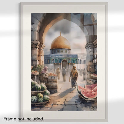 Al Quds Market | Watercolour -  Palestine Poster Print