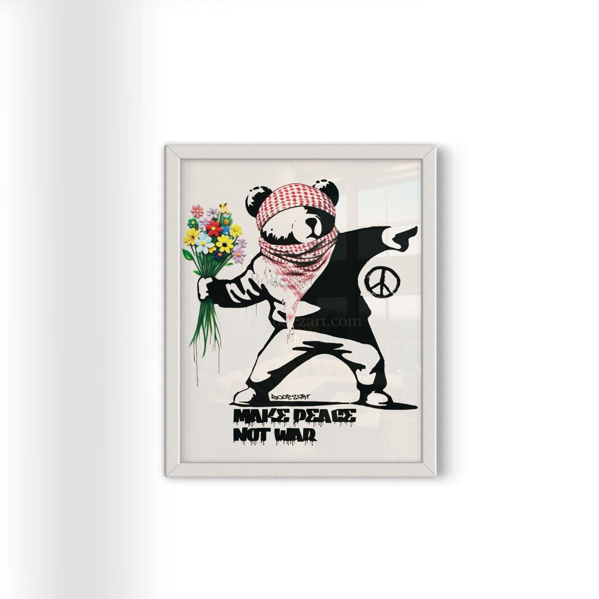 Make Peace Not War -  Palestine Graffiti Framed Art Print