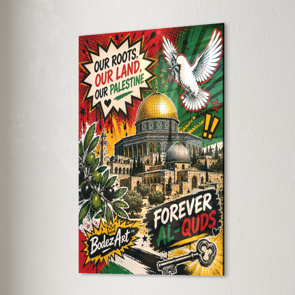 3/3 Forever Al-Quds | Pop Art Glass Wall Art