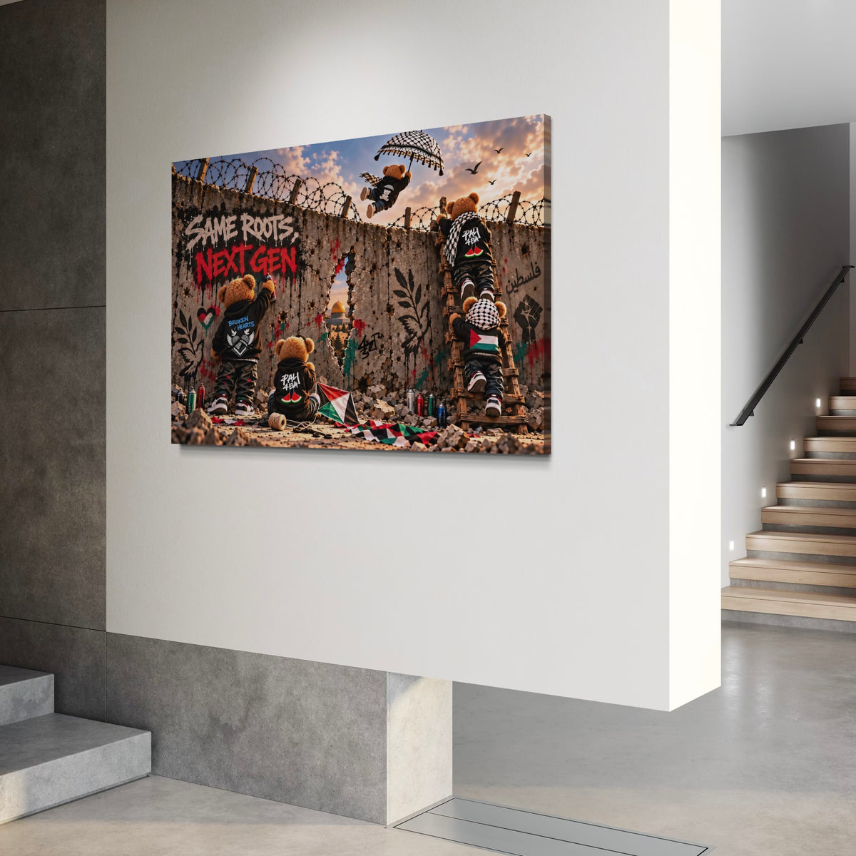 Same Roots - Next Gen | Palestine Graffiti Canvas Print