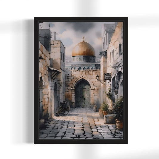 Al Quds - Watercolour Palestine | Framed Canvas Print