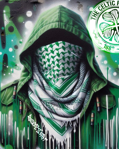 Green Brigade - Palestine Graffiti Framed Art Print