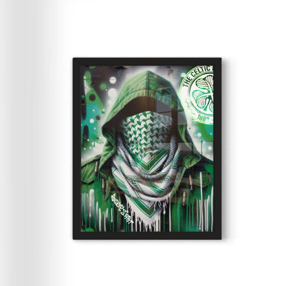 Green Brigade - Palestine Graffiti Framed Art Print