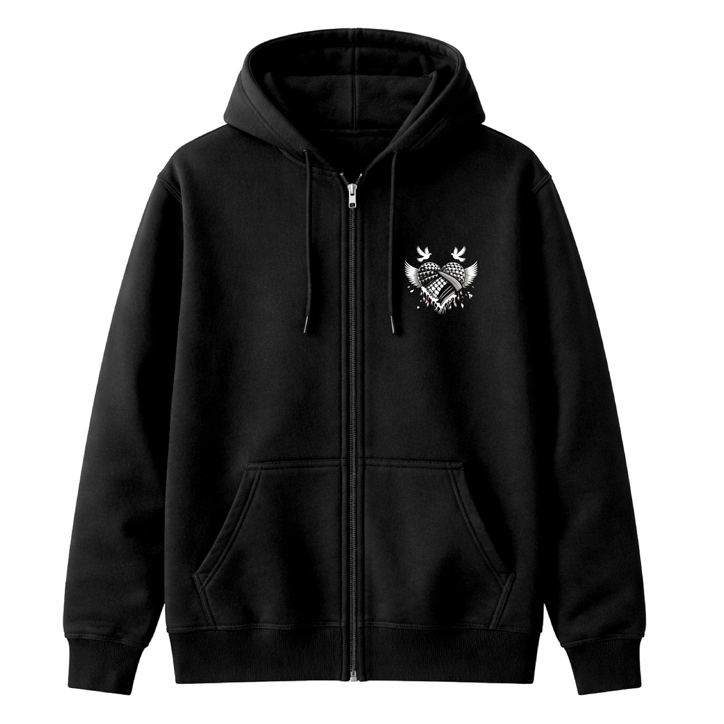 Broken Hearts - Palestine Full Zipped Hoodie