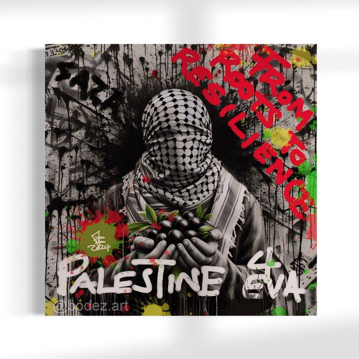 Roots To Resilience - Palestine | Graffiti Canvas Print