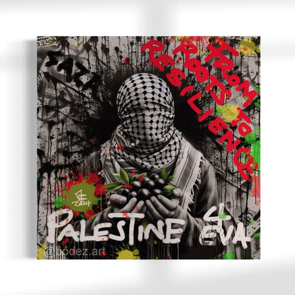 Roots To Resilience - Palestine | Graffiti Canvas Print