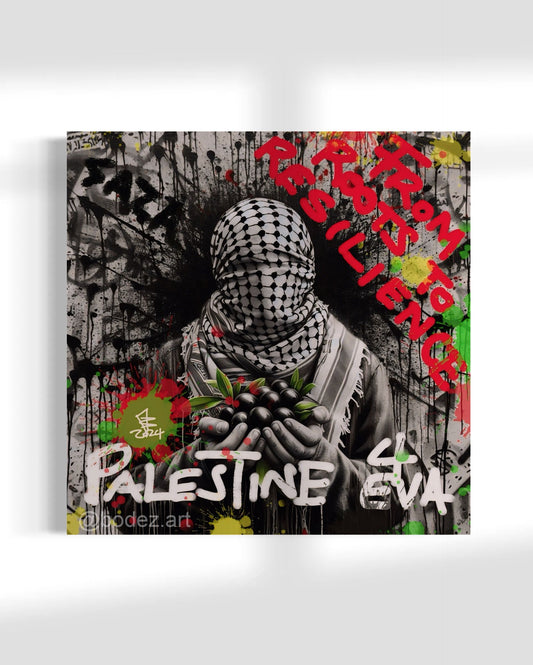 Roots To Resilience - Palestine | Graffiti Canvas Print