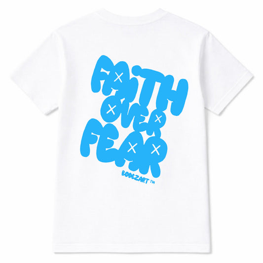 Faith Over Fear | Faith Inspired Blu X White T-Shirt