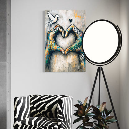 Echoes Of Hope | Palestine Graffiti Canvas Print