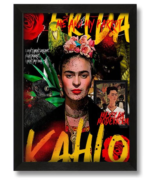 Frida Kahlo Graffiti - Framed Wall Art