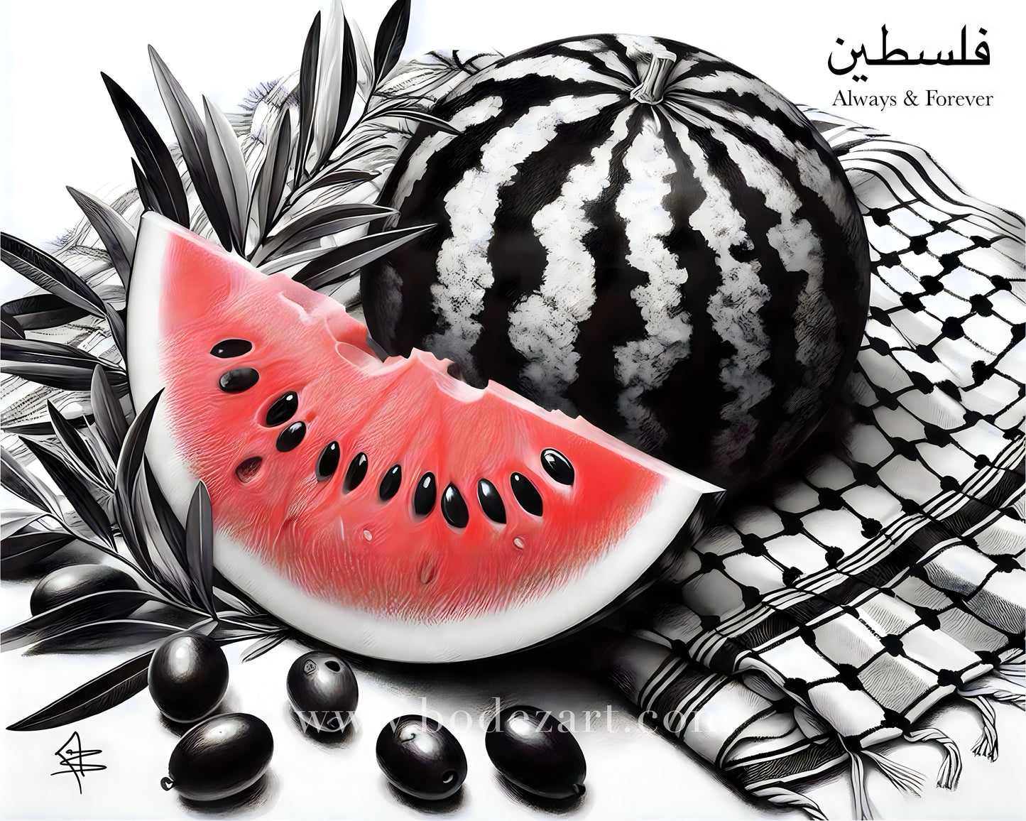 The Watermelon | Palestine Framed Art Print