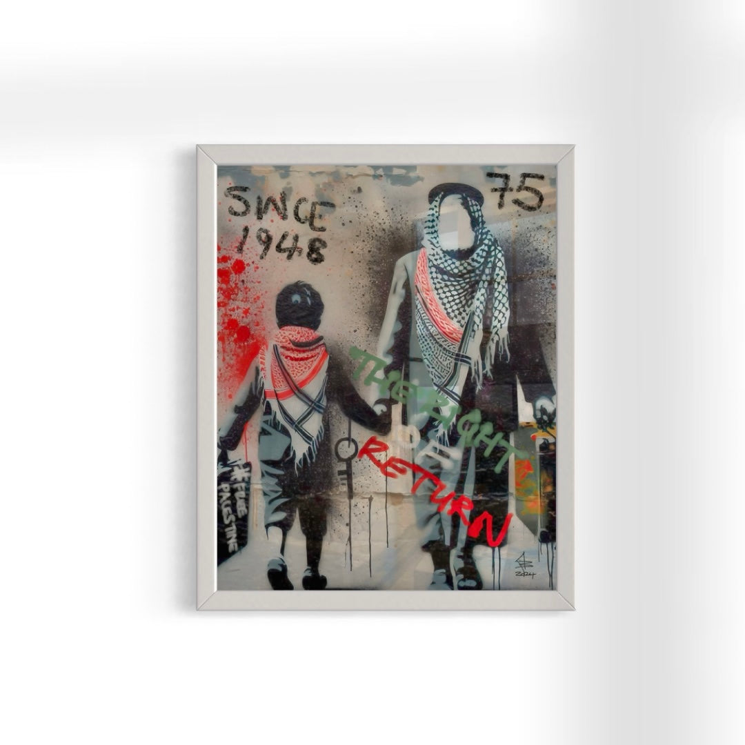 The Right Of Return | Child - Palestine Graffiti Framed Art Print