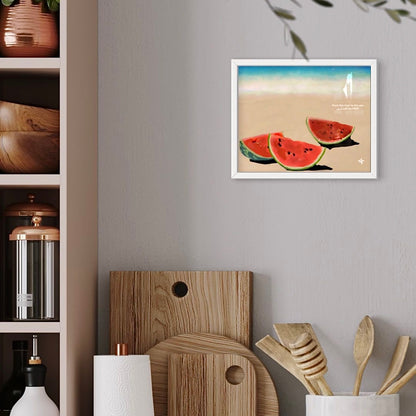 Watercolour Watermelon - Palestine Framed Art Print