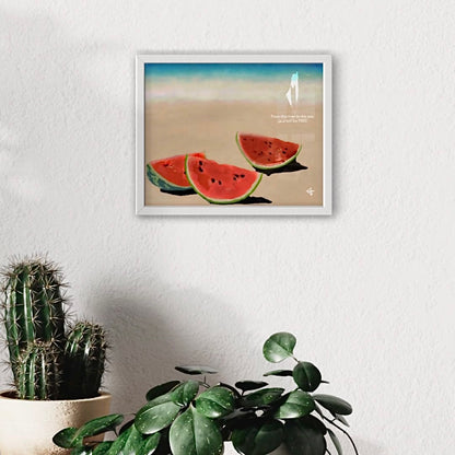 Watercolour Watermelon - Palestine Framed Art Print