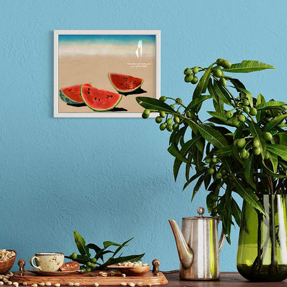 Watercolour Watermelon - Palestine Framed Art Print