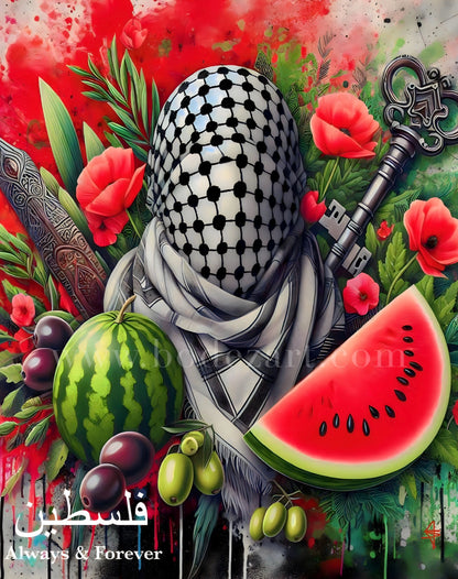 Always & Forever -  Palestine Graffiti Framed Art Print