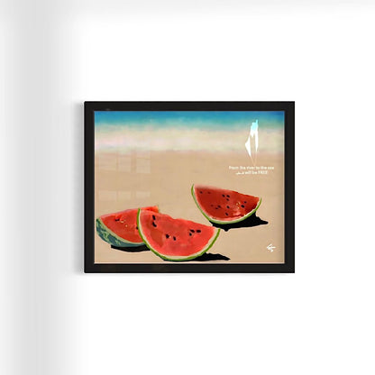 Watercolour Watermelon - Palestine Framed Art Print