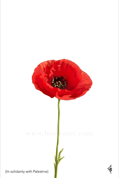 The Poppy | Palestine Glass Wall Art