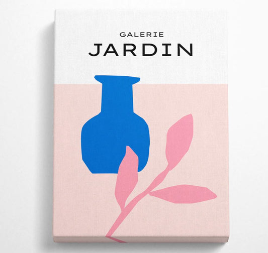 Galerie Jardin / The Blue Pot & Pink Leaf - Boho Canvas Wall Art