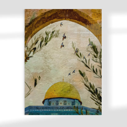 I am Dome Of The Rock, I am Palestine Glass Wall Art