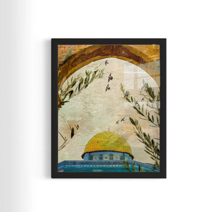 I Am Dome Of The Rock, I Am Palestine - Framed Islamic Art Print