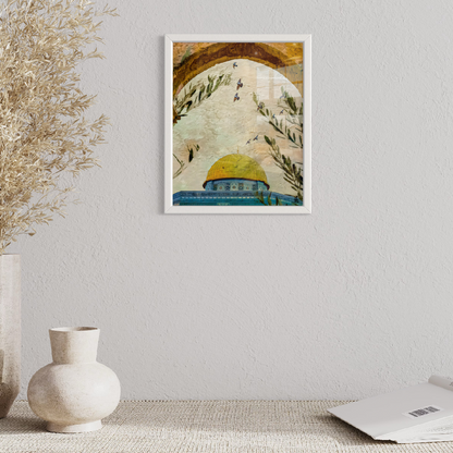 I Am Dome Of The Rock, I Am Palestine - Framed Islamic Art Print