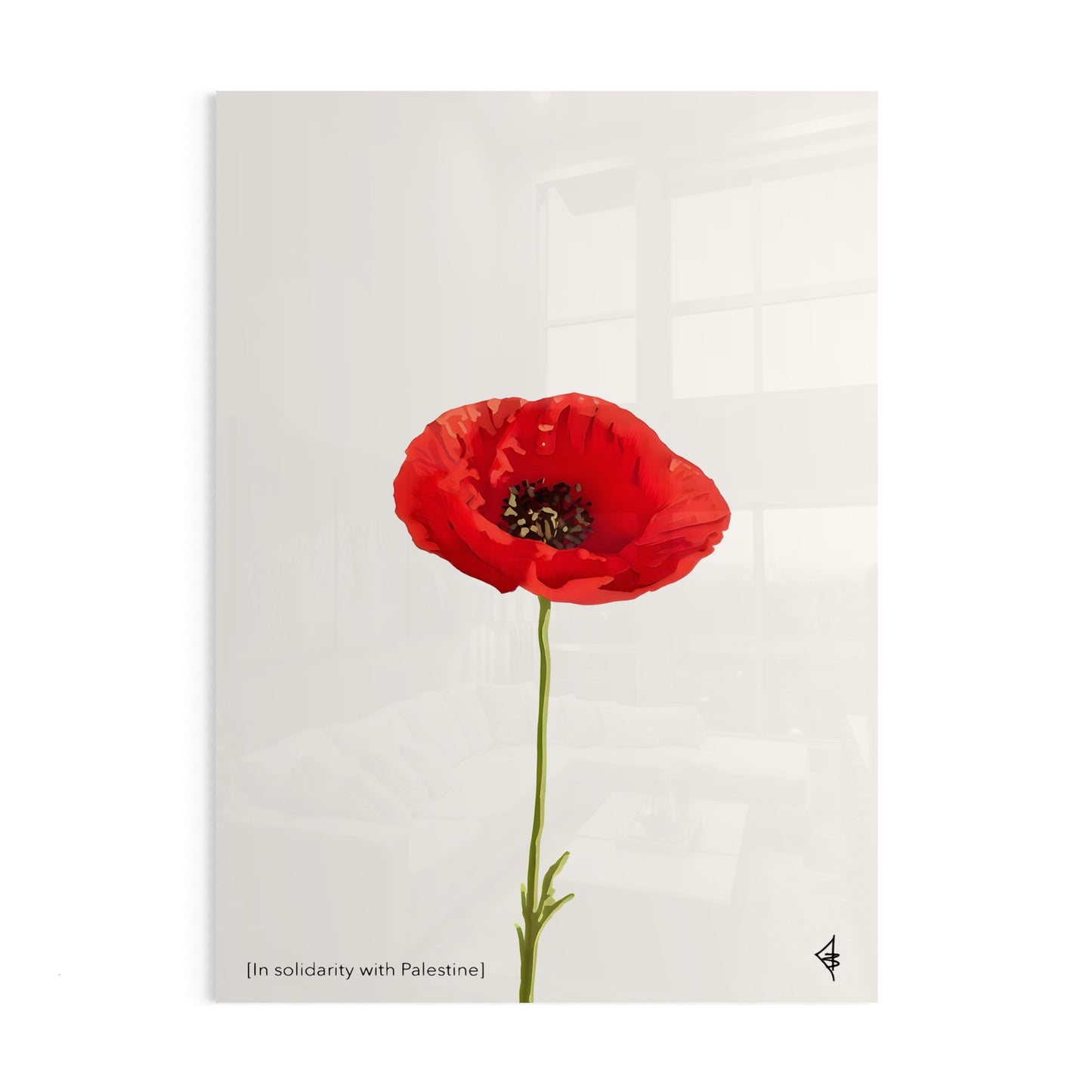 The Poppy | Palestine Glass Wall Art