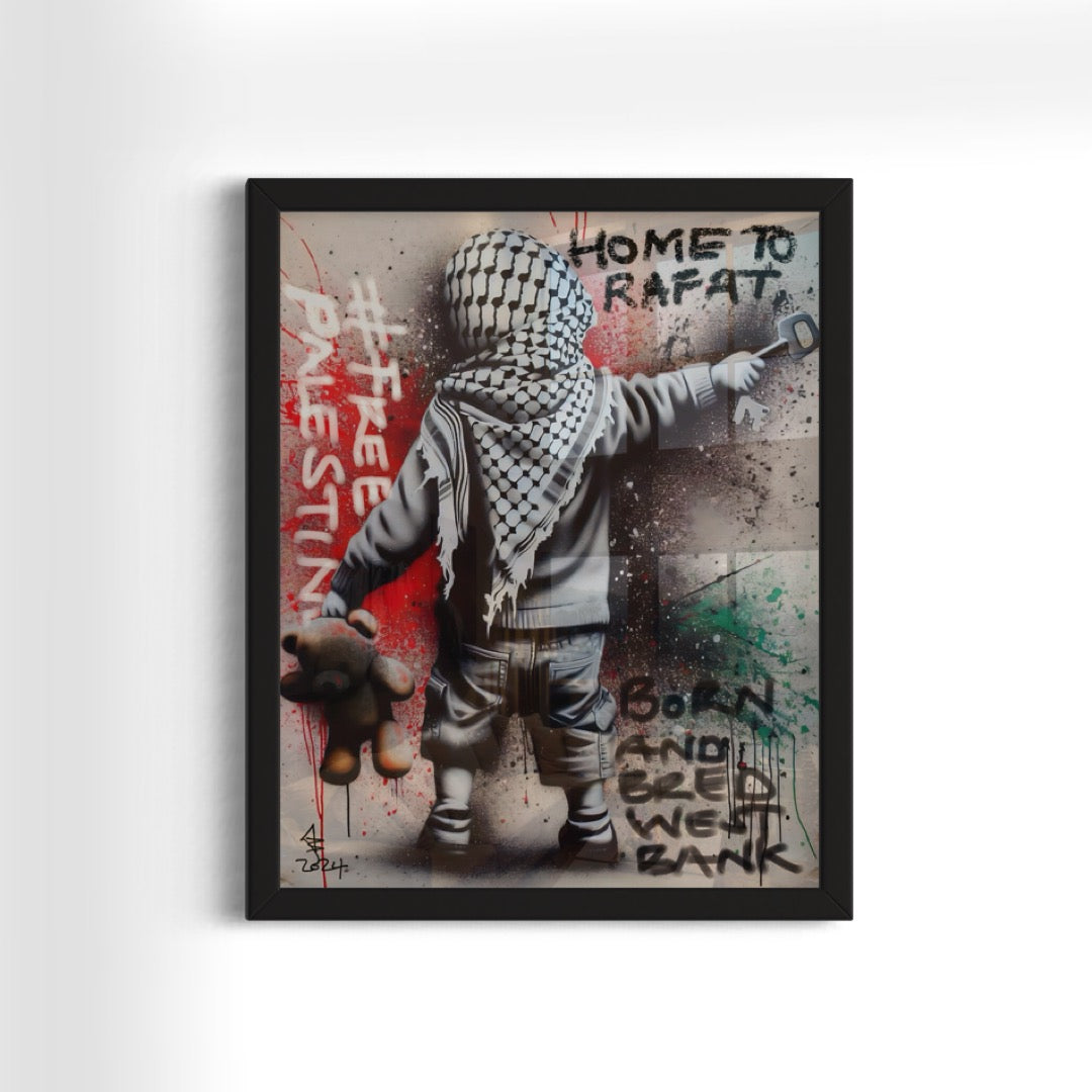 Home To Rafat - Palestine Graffiti Framed Art Print