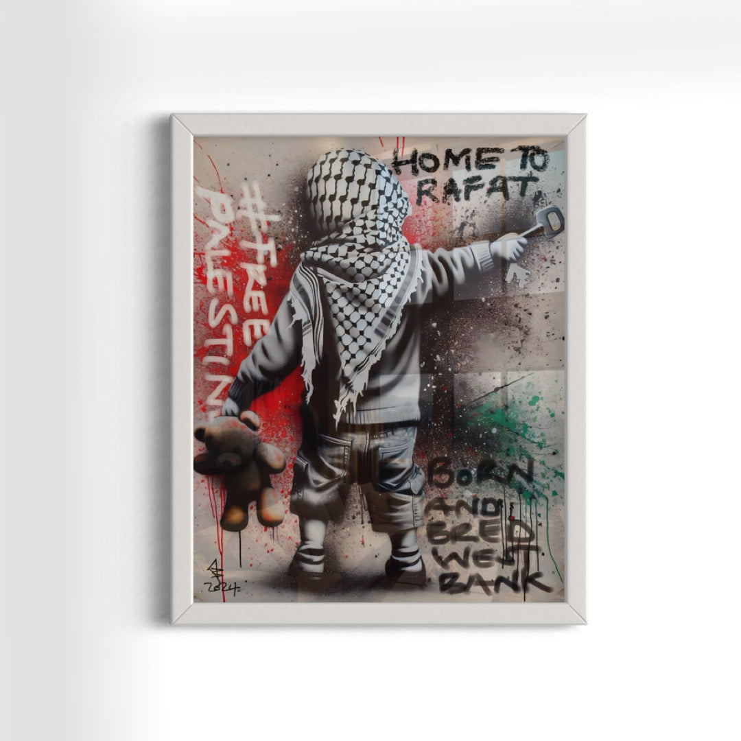 Home To Rafat - Palestine Graffiti Framed Art Print