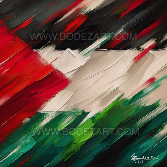 Palestine Brush Abstract | 1:1 Canvas Print