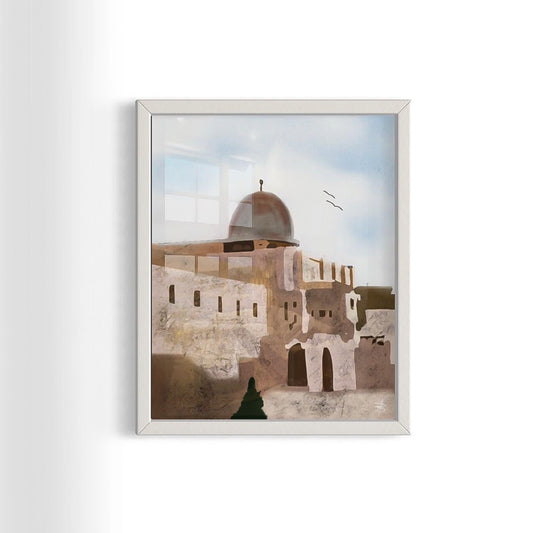 Qibli Mosque - Palestine Framed Islamic Art Print