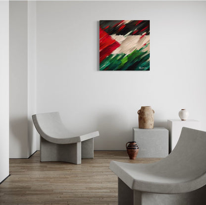 Palestine Brush Abstract | 1:1 Canvas Print