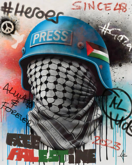 PRESS Heroes - Palestine Graffiti Art | Poster Print