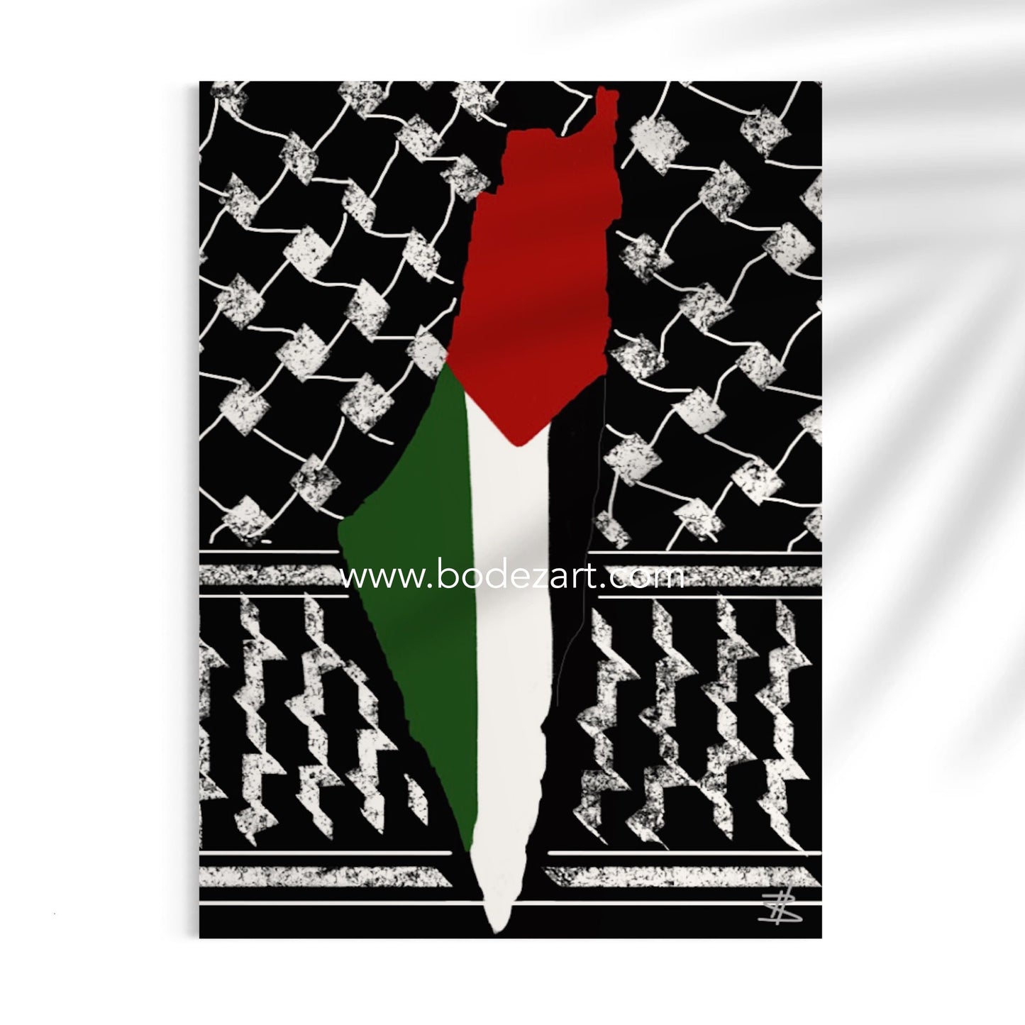 Palestinian Keffiyeh Map - Canvas Print