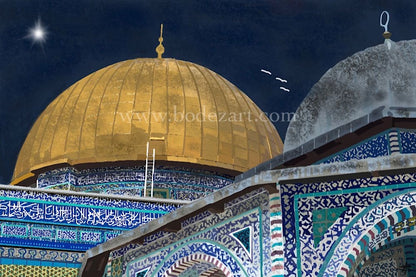 Dome Of The Rock - Palestine Glass Wall Art