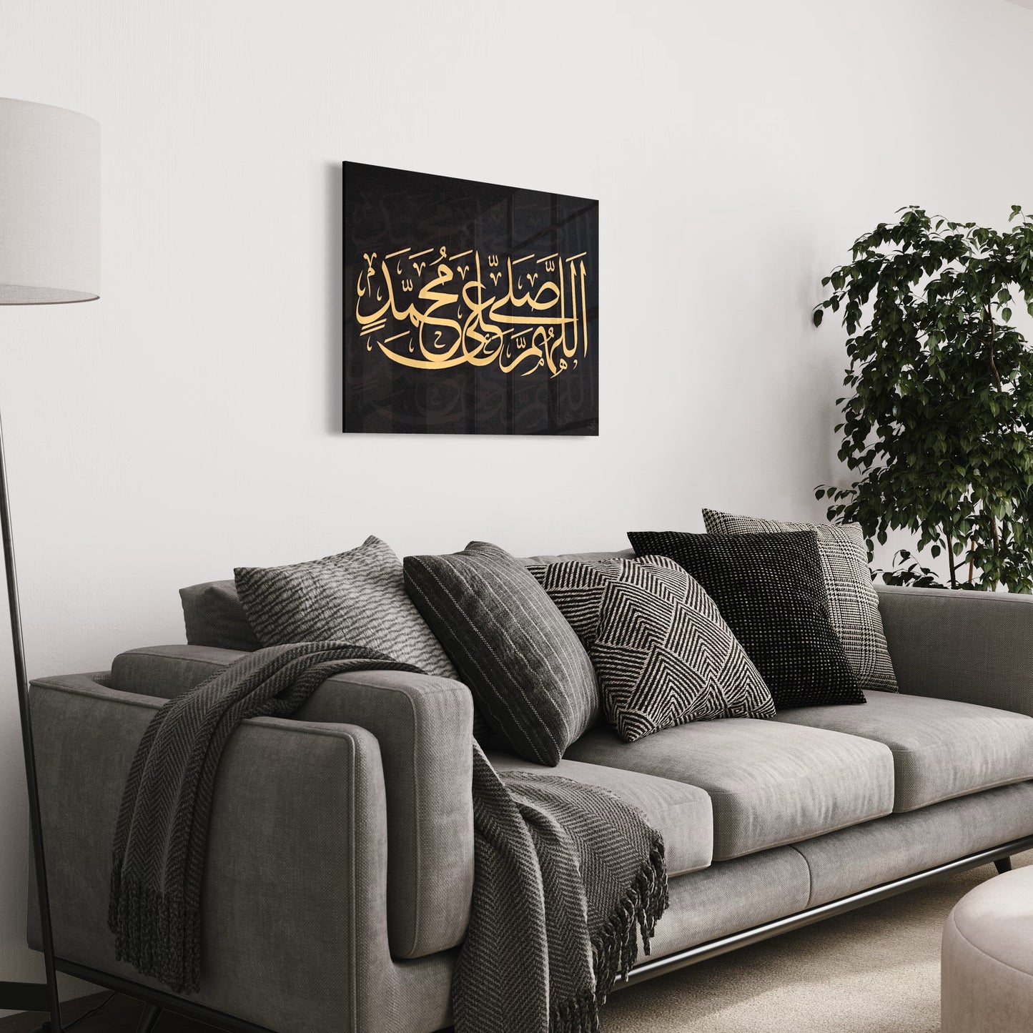 Salutations Upon The Prophet (Pbuh) - Kiswah Inspired Islamic Glass Wall Art